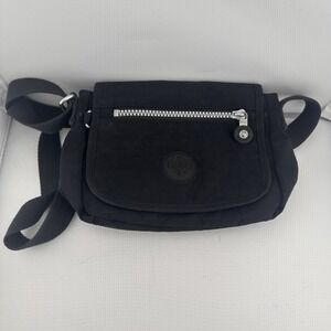 Kipling Womens Black Sabian Crossbody Mini Bag Adjustable Strap Travel